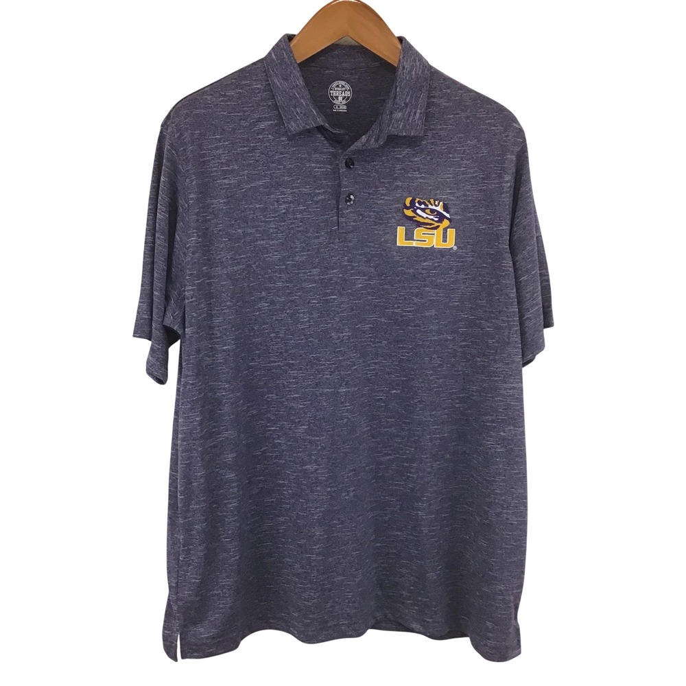 Rivalry Threads LSU Tigers XL Purple Heather Space Dye Performance Polo Shirt
